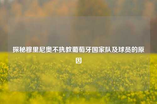 探秘穆里尼奥不执教葡萄牙国家队及球员的原因